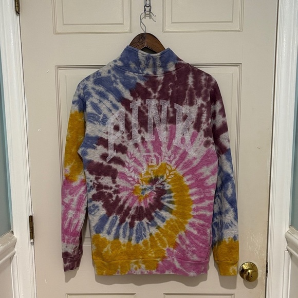 PINK Victoria's Secret Tops - PINK Victoria's Secret Tie-Dye Oversized Varsity Pullover Size XS